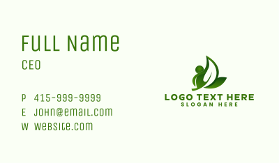 Leaf Person Landscaping Business Card Image Preview