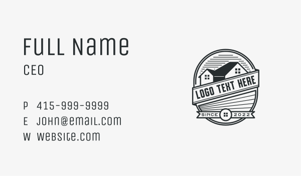 Gray Roof Town House Business Card Design Image Preview