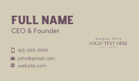 Apparel Design Wordmark Business Card Design