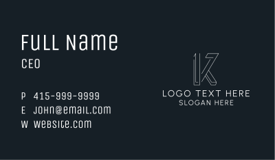 Elegant Geometric Letter K Business Card Image Preview