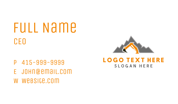 Excavator Machine Contractor Business Card Design Image Preview