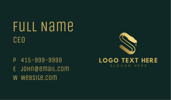 Golden Serpent Letter S Business Card Design Image Preview