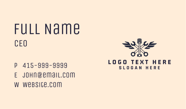 Industrial Piston Wrench  Business Card Design Image Preview