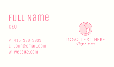 Pink Round Elephant Business Card Image Preview