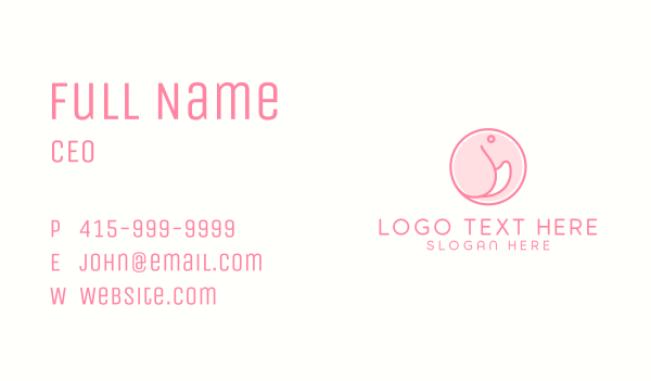 Pink Round Elephant Business Card Design Image Preview