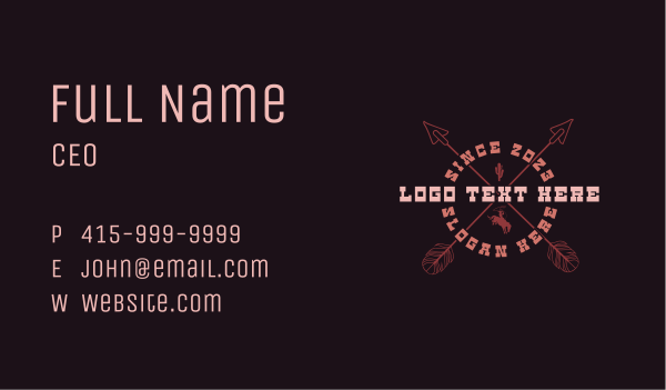 Cowboy Hipster Badge Business Card Design Image Preview