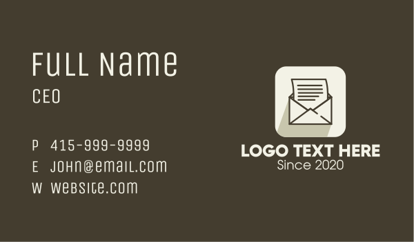 Mail App Icon Business Card Design Image Preview