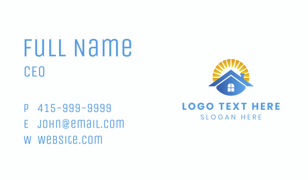 Residential House Sunrise Business Card Design Image Preview