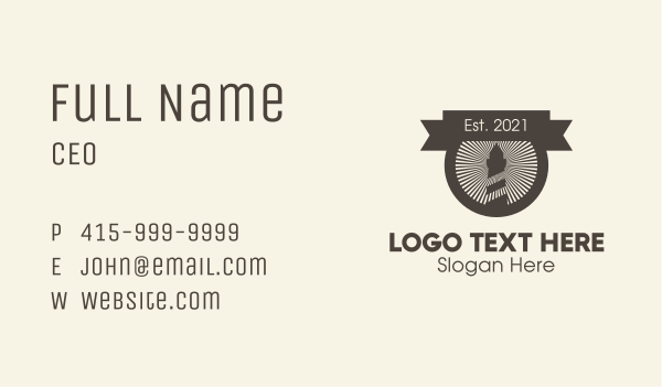 Brown Lighthouse Badge Business Card Design Image Preview