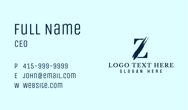 Art Paint Letter Z Business Card Design Image Preview