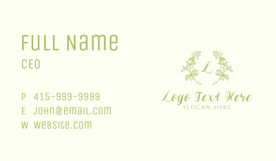 Green Beauty Plant Wreath Business Card Image Preview