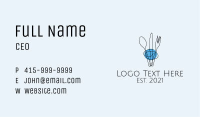 Minimalist Kitchen Cutlery  Business Card Image Preview