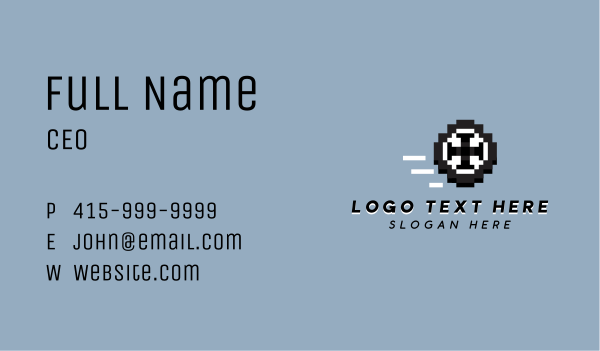 Drive Pixelated Wheel Business Card Design Image Preview