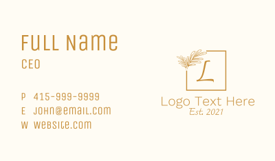 Classic Aesthetic Letter Business Card