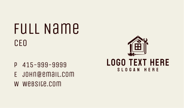 Home Construction Tools Business Card Design Image Preview