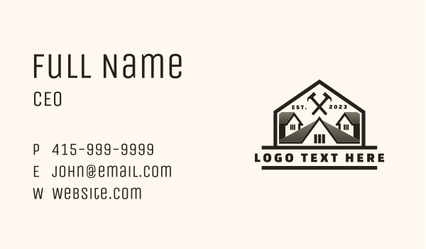 Roofing Hammer Realty Business Card Design Image Preview
