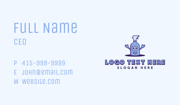 Sanitation Cleaning Spray Business Card Design Image Preview