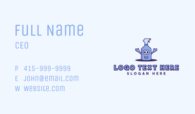 Sanitation Cleaning Spray Business Card Image Preview