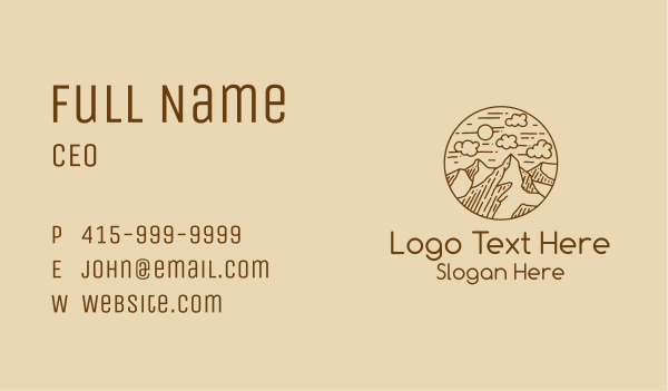 Mountain Range Line Art Business Card Design Image Preview