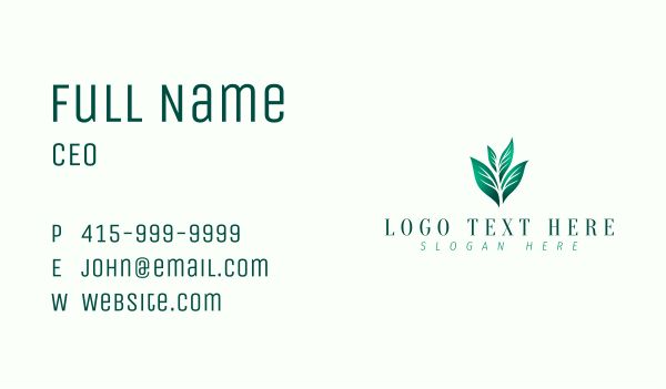 Natural Eco Leaf Business Card Design Image Preview