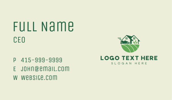 Landscaping Lawn Mower Business Card Design Image Preview