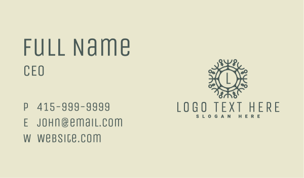 Snowflake Tribal Letter Business Card Design Image Preview