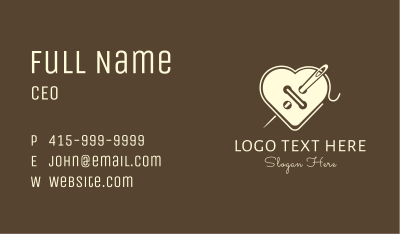 Heart Button Tailoring Business Card Image Preview