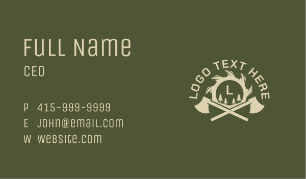 Axe Lumberjack Carpentry Business Card Design Image Preview