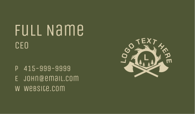 Axe Lumberjack Carpentry Business Card Image Preview