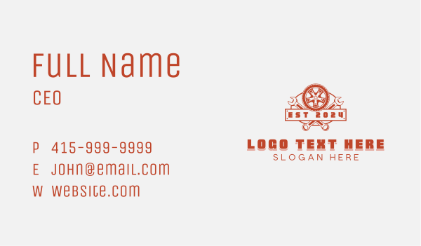 Tire Wrench Mechanic Business Card Design Image Preview