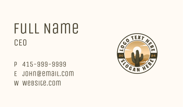 Western Cactus Desert Business Card Design Image Preview