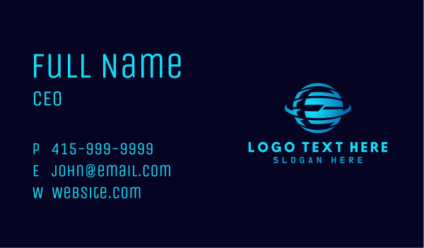 Blue Planet Letter E Business Card Design Image Preview