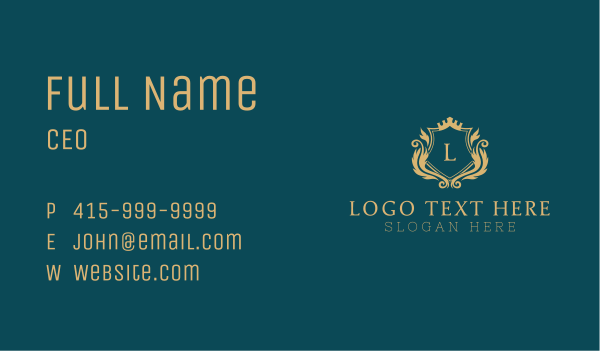 Crown Shield Lettermark Business Card Design Image Preview