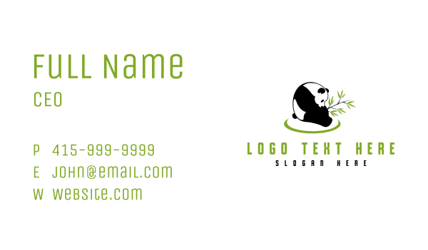 Bamboo Leaf Panda Business Card Design Image Preview
