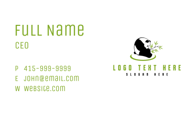 Bamboo Leaf Panda Business Card Image Preview