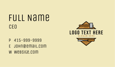 Carpentry Mallet Chisel Tool  Business Card Image Preview