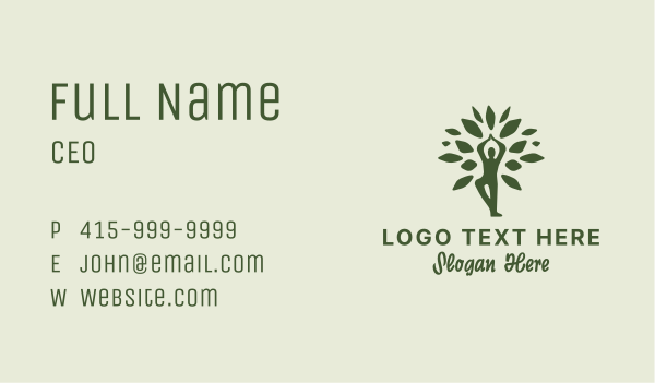 Tree Yoga Wellness Business Card Design Image Preview