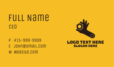 Mechanic Hand Wrench Business Card Image Preview
