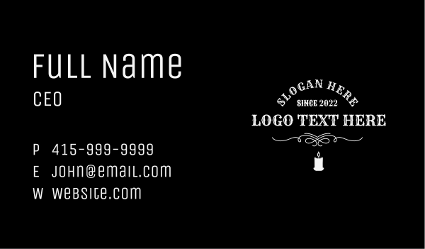 Candle Gothic Wordmark Business Card Design Image Preview