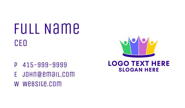 Team Building Crown Business Card Design Image Preview