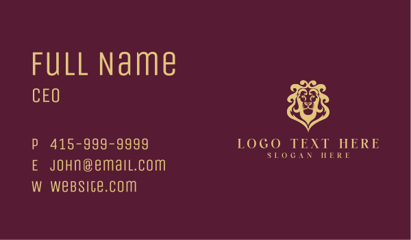 Royal Lion Head Business Card Design Image Preview