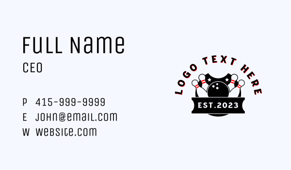 Bowling League Competition Business Card Design Image Preview