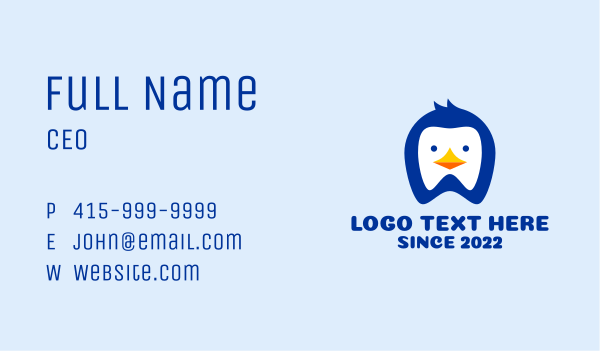 Penguin Dentist Clinic  Business Card Design Image Preview