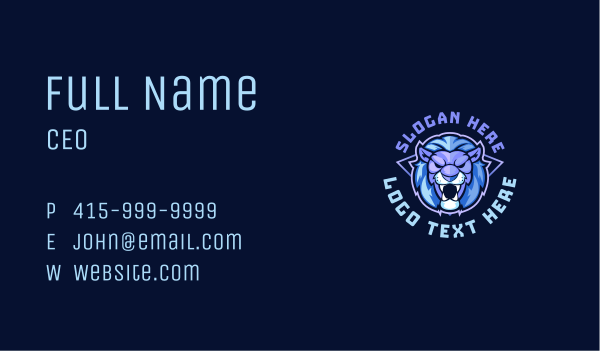 Lion Gaming Avatar Business Card Design Image Preview