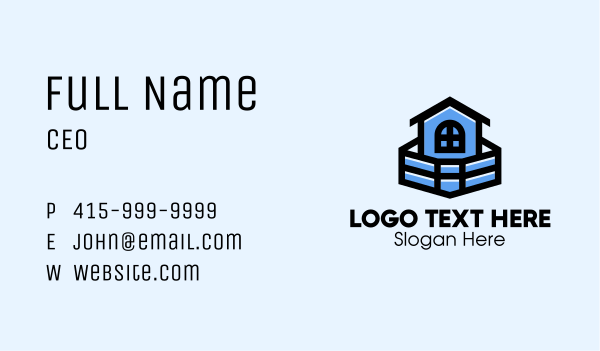 Blue House Building Business Card Design Image Preview
