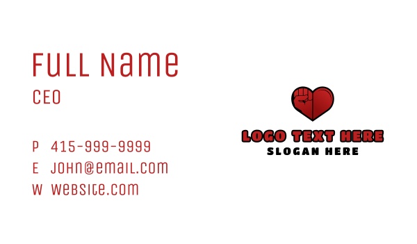 Hand Fist Heart Business Card Design Image Preview