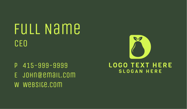 Green Pear D Business Card Design Image Preview