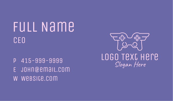 Winged Game Controller Business Card Design Image Preview