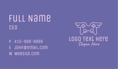 Winged Game Controller Business Card Image Preview