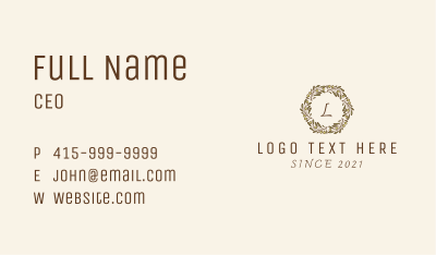 Organic Natural Wreath  Business Card Image Preview